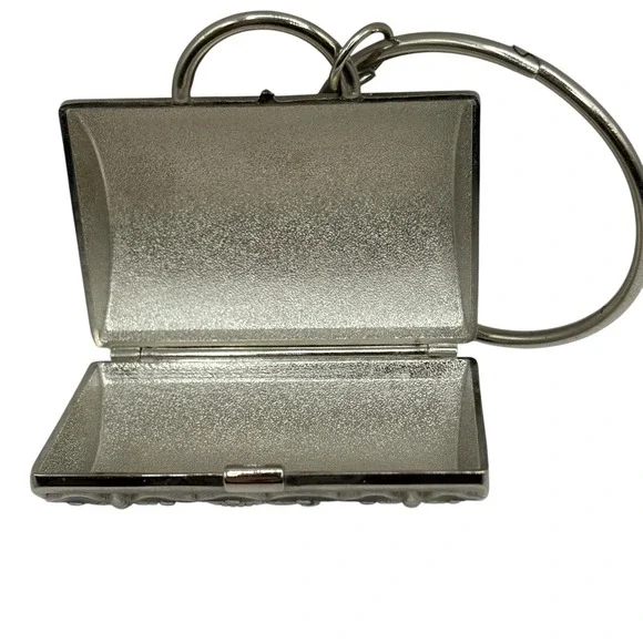 Neiman Marcus Butterfly Metal Purse Keychain Fob Pill Trinket Box Judith Leiber - Picture 7 of 16